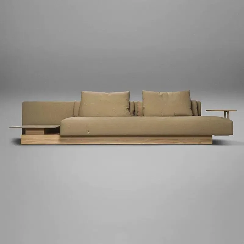 New Chinese style simple atmosphere creative solid wood rock slab storage edge sofa exhibition hall sales department r