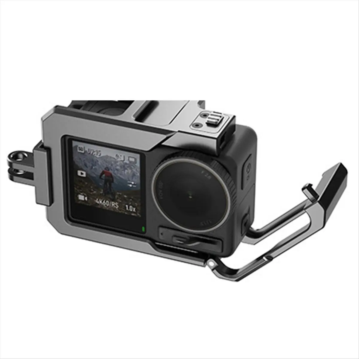 ABJA Camera Cage Rig Aluminum Alloy Quick Release Stand Support Mount Holder Shell for DJI ACTION 3/4 Protective Frame