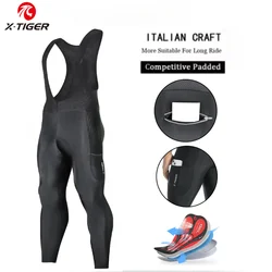 X-TIGER Men Cycling Bib Pants with Back Pocket 5D Gel Padded Bike Pants for Men Mountain Road Biking Riding Half Pants Tights