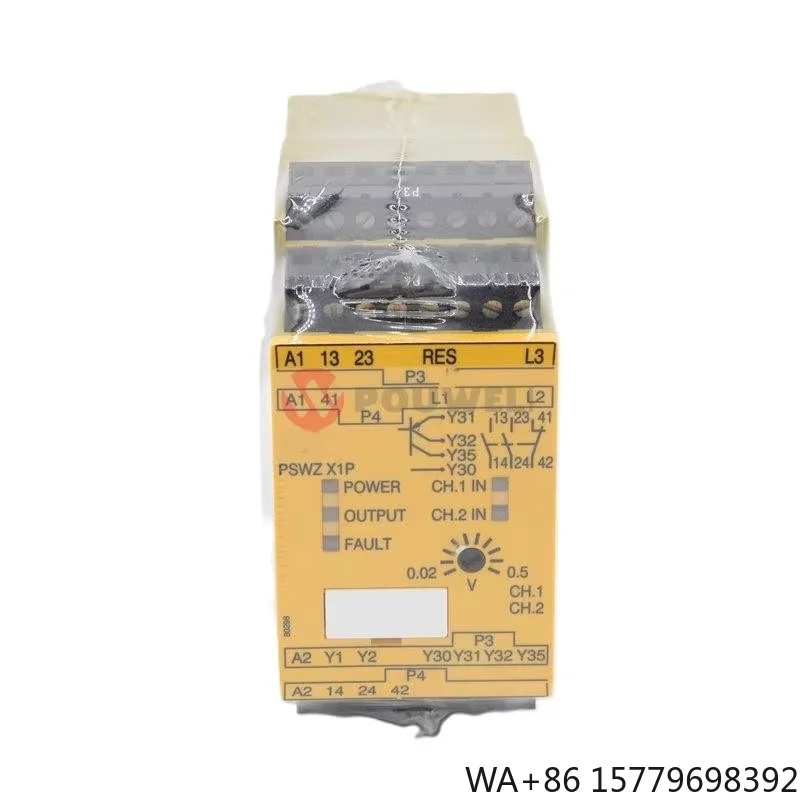 PSWZ X1P Safety Monitoring Relay 12V 24V DC AC with CE Certification DIN Rail Mount for Industrial Automation Control System