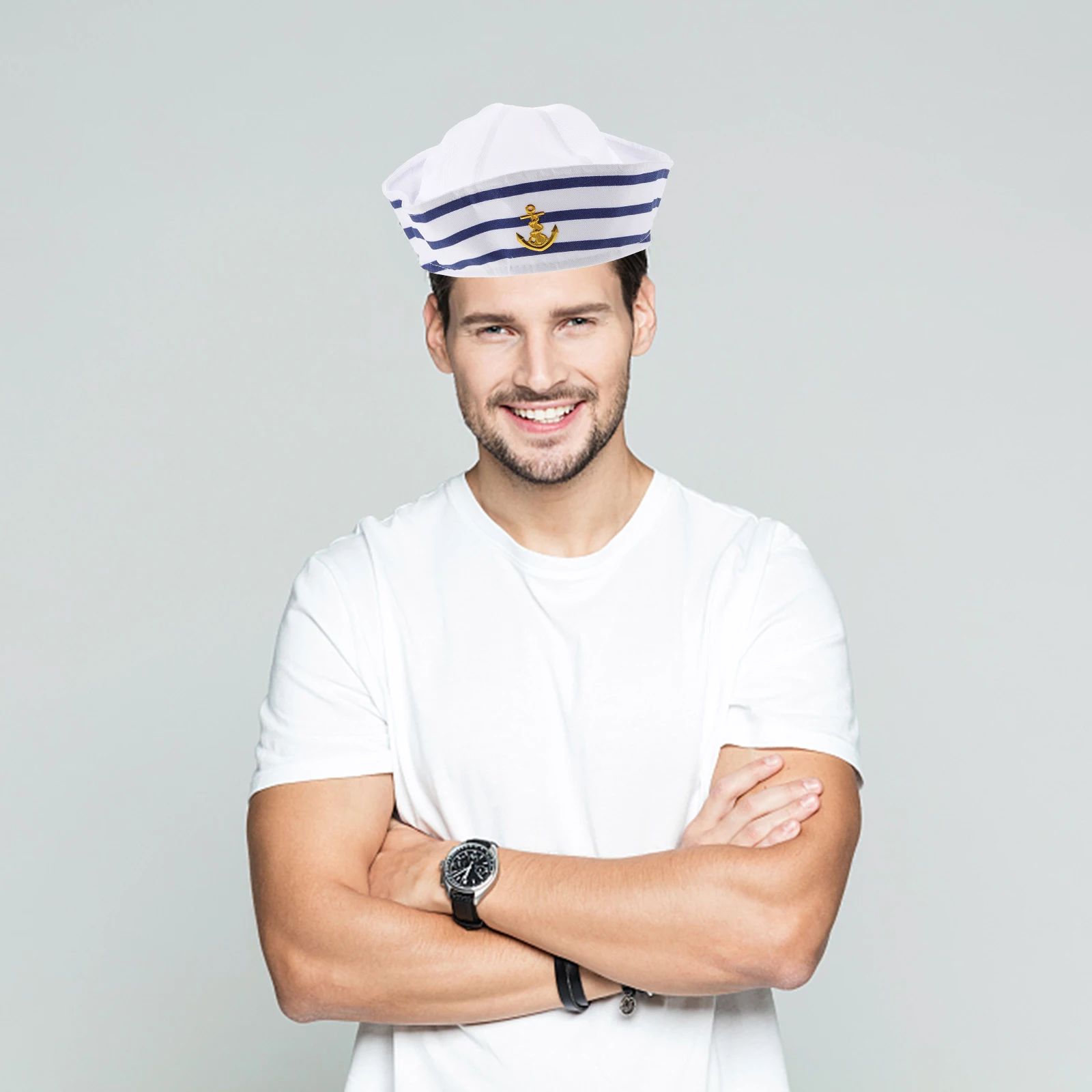 2pcs Sailor Hat For Women Men Costume Party Captain Hat Yacht Boating Cosplay Decorative Accessories Party Hats