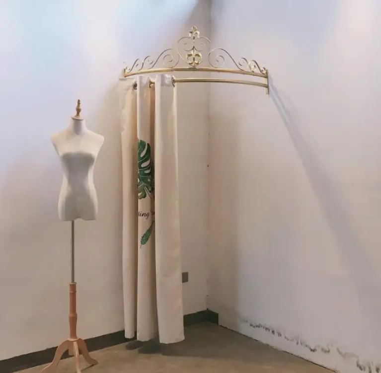 

High grade creative fitting room curtain in clothing store