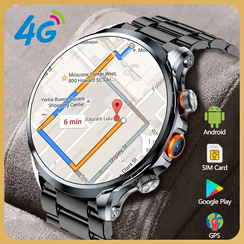 

4G Network Smart Watch 1.95-inch 3D SIM Card Google Play Download APP Camera GPS WIFI NFC Call Android Men Women Smartwatch