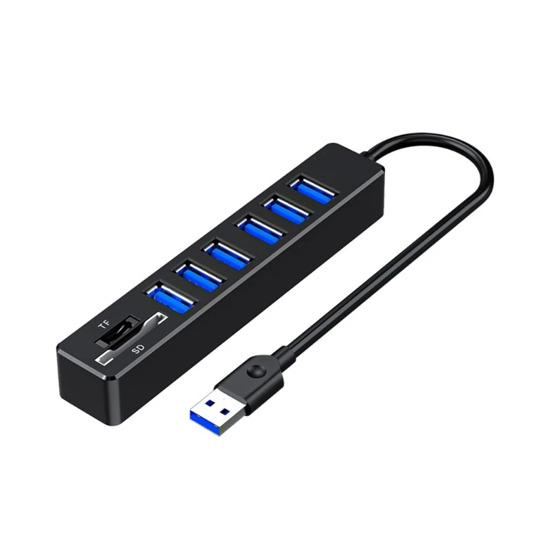 

8 Port USB Extension Adapter Hub Seamlessly Data Transfer Support Card Reader