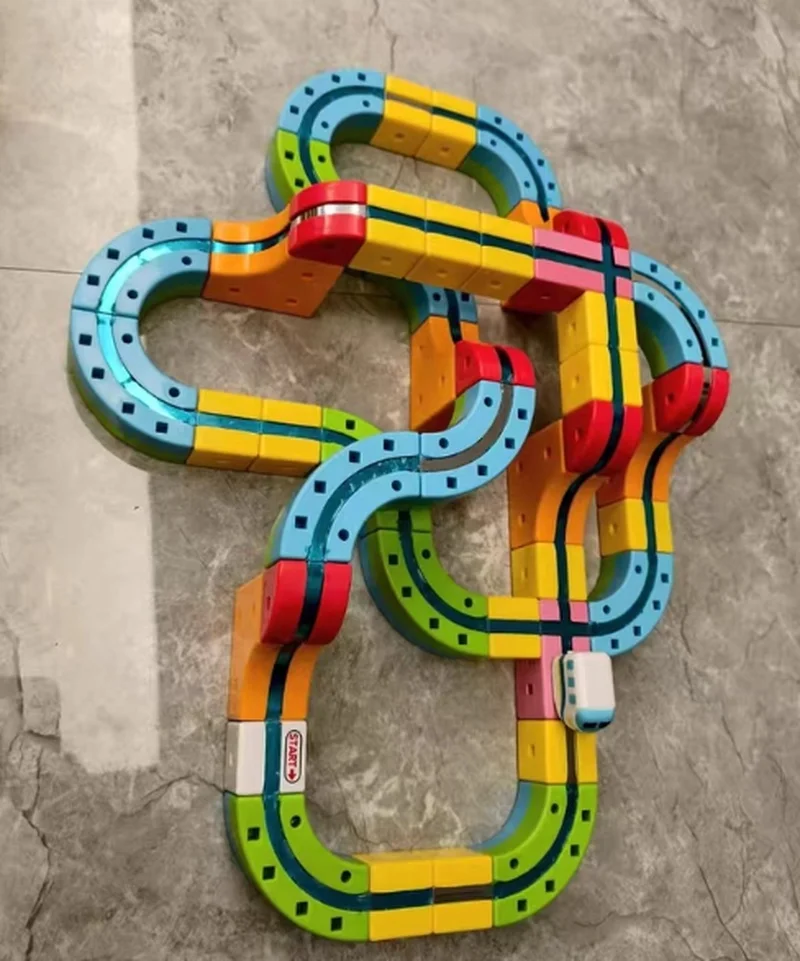 Magnetic Track Car Magnetic Monorail Luxury Set Building Toy for Kids, Versatile Magnetic Puzzle Car Gift for Boys and Girls