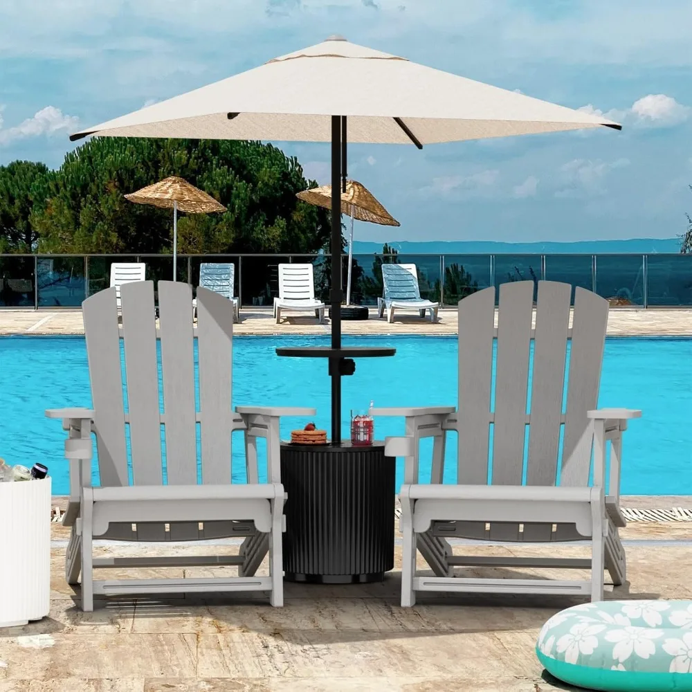 

Chair Set of 4, All Weather Plastic Adirondack Chairs, Fire Pit Chairs with Cup Holder, Outdoor Lawn Chair for Patio,