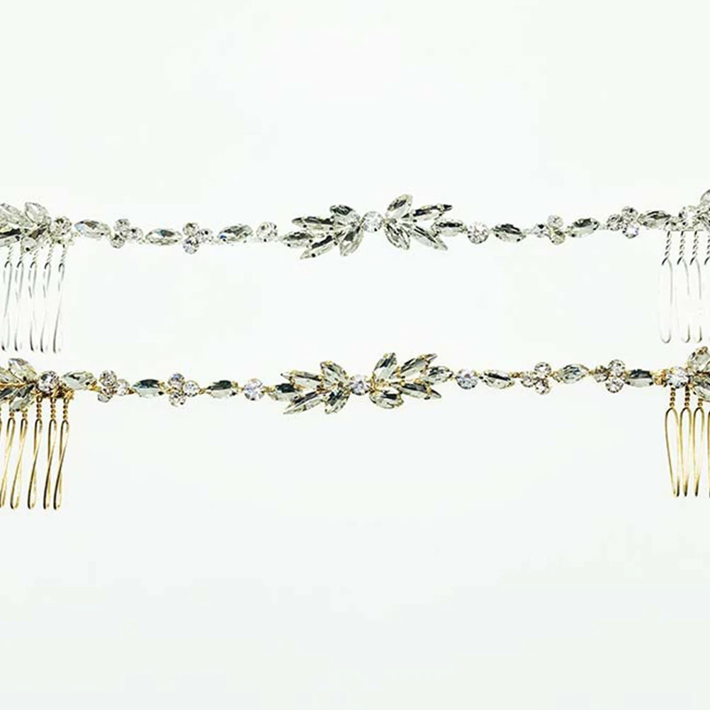 

Flower Shaped Headwear Rhinestone Crystal Bridal Hair Accessories Lightweight Elegant Party Prom Wedding Celebration Double End