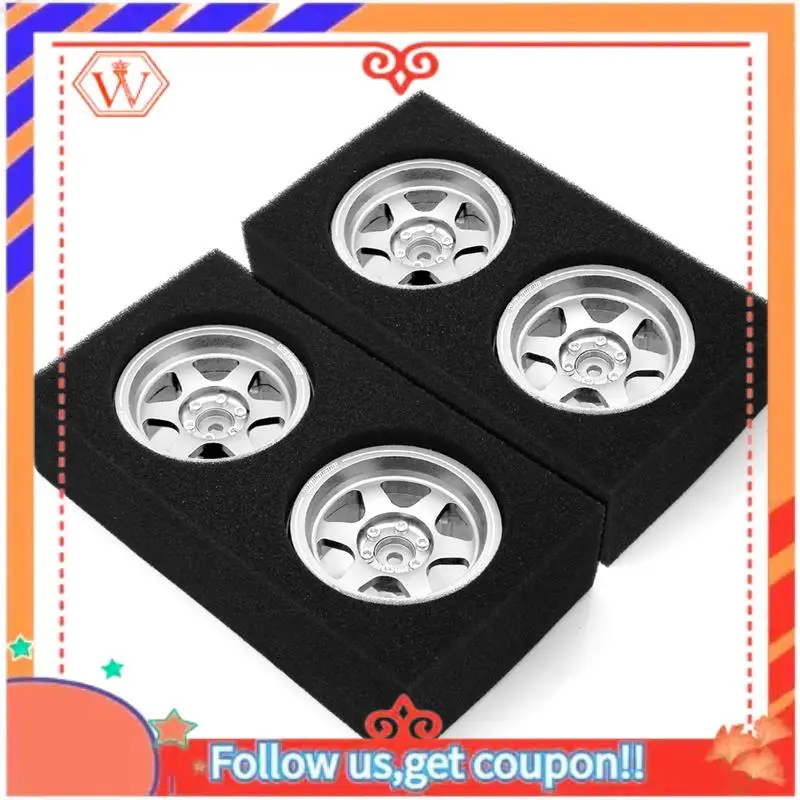 

4Pcs Metal 2.2 Inch Beadlock Wheel Rims Hub For 1/10 1/8 CROSSRC SXC10 TRX4 RC Car Upgrade Parts Accessories Silver