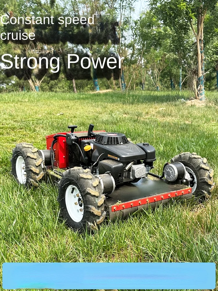 

Wheeled Four-Wheel Drive Wireless Remote Control Mower Oil-Electric Hybrid Orchard Lawn Weeding Machine Agricultural Crushed