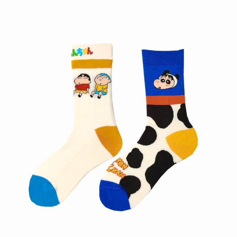 

New Adult Cute Crayon Shin-chan Socks Fall Winter Combed Cotton Socks Men Women's Warm Long Socks Gifts Average Size 18-40 Years