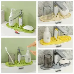 Anti Splash Faucet Splash Pad Anti-slip Thicken Sink Splash Guard Silicone Drying Countertop Protection Mat Home