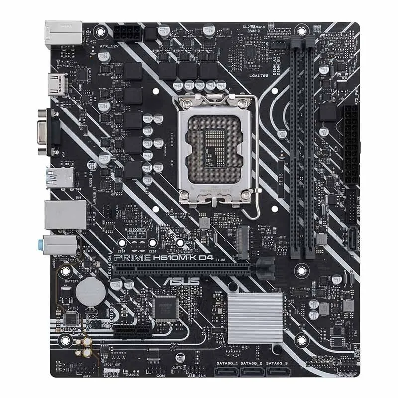 ASUS PRIME H610M-E D4 motherboard PCIe 4.0, dual M.2 slots, Realtek 1G LAN Intel 12th-Gen CPU Mic-ATX motherboard