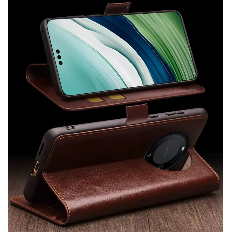 Fashion Magnetic Phone Case for Huawei Mate 60 Genuine Leather Carcasa for Huawei Mate 60 Pro Funda Skin Mate 60pro+ mate60pro