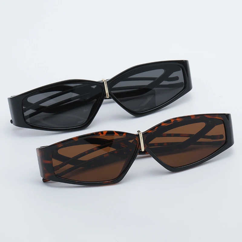 Hiking Rectangular Anti Light Glasses Women Fashion Small Frame Eyewear Female Brand Designer Punk Black Gradient Shades  UV400