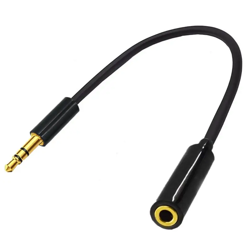 15cm DC 3.5mm Audio Cable 3-Pole/4-Pole Male to Female Audio Extension Cable AUX Headphone Cable DC3.5 M-F Cable