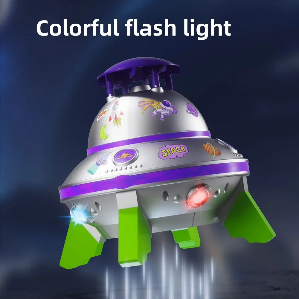 Arroseur de jardin à pulvérisation d'eau Ufo spatial, arroseur à soucoupe volante, jouet de jeu d'eau rotatif volant, cadeaux pour garçons et filles 1 pièce