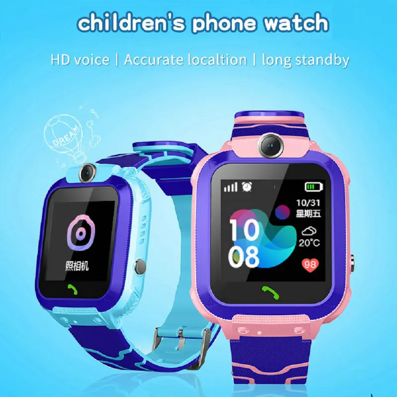 IP67 Waterproof Q12 Kids Smart Watch SOS Phone Watch Smartwatch Camera With Sim Card Children\'s Gift For IOS Android