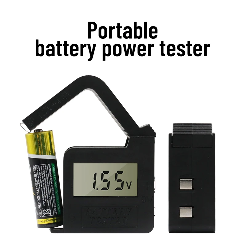 Herramienta de diagnóstico de capacidad de batería de litio Digital, comprobador de voltaje Universal, pantalla LCD, 1,5 V, 9 V, AAA
