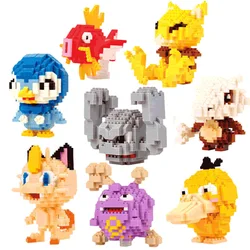 LNO-Mini bloques de construcción de Pokémon Raichu Pichu Kawaii Marowak, Gengar Jynx, bloques de diamantes, modelo DIY, juguetes educativos para niños