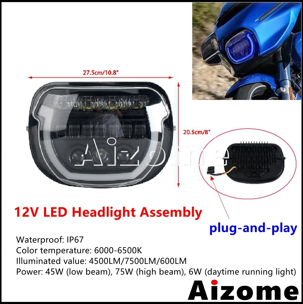 For Harley Street Glide CVO/SE FLHXSE Ultra FLHXU FLHX/I 2023 2024 2025 Motorcycle Lights LED Headlamps High Low Beam Lamps DRL