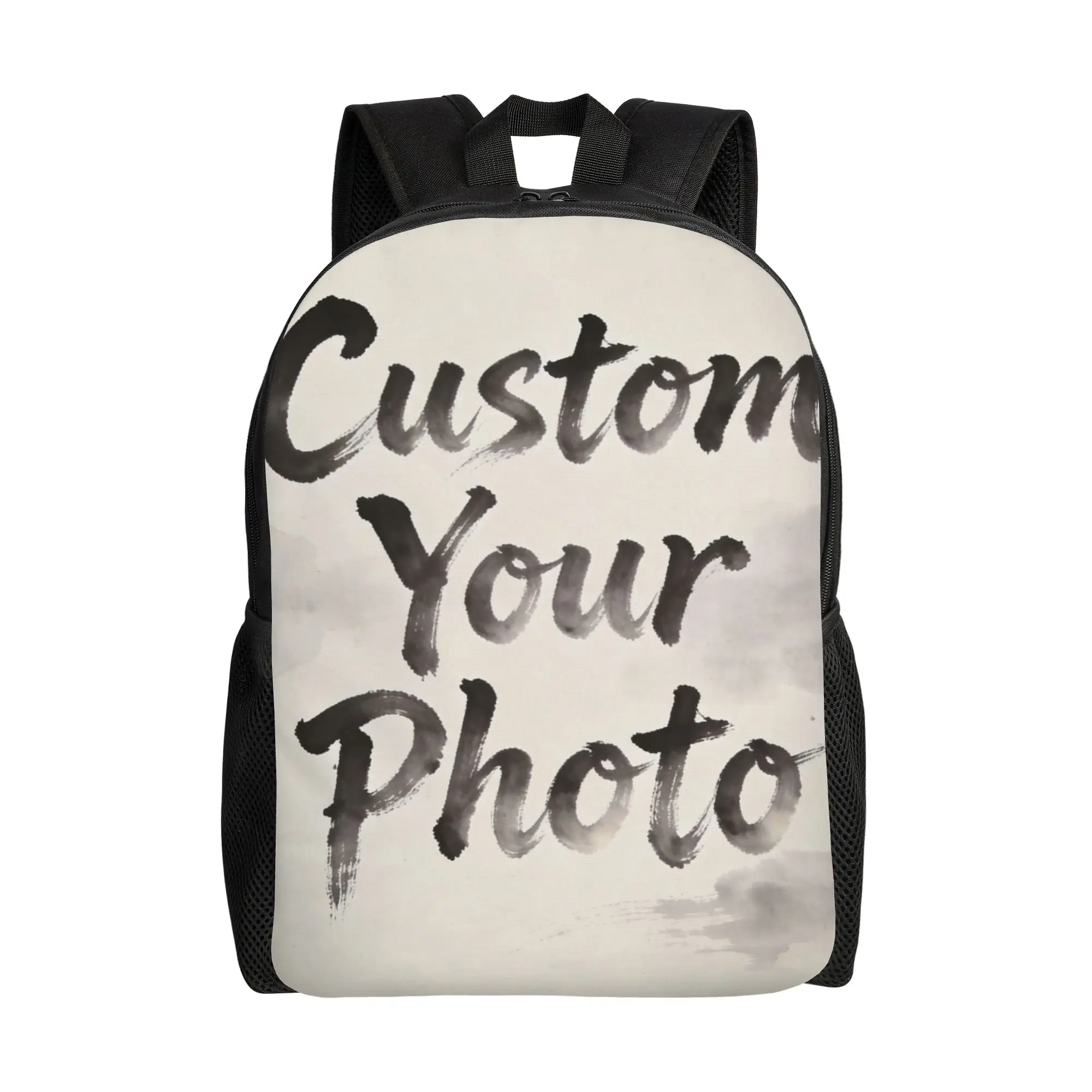 Custom Your Photo Logo Text Backpack for Women Men College School Student Bookbag Fits 15 Inch Laptop  Bags