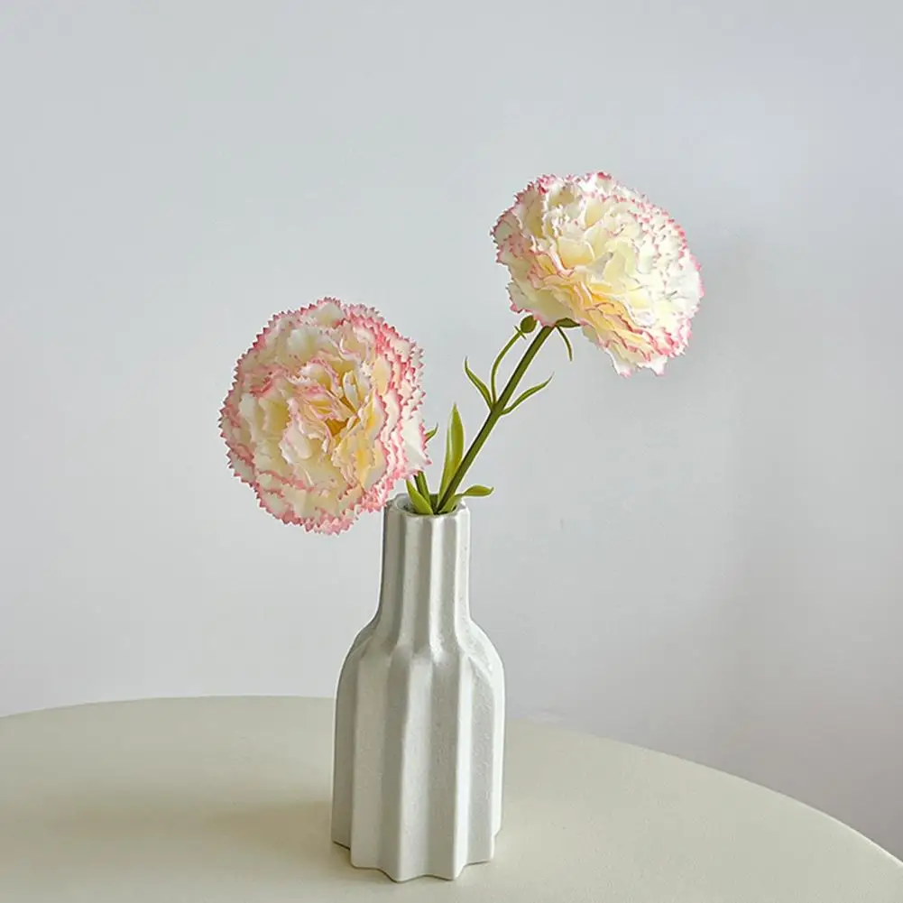 Carnation Silk Flower Stems Artificial Carnations Bouquet Soft Realistic Faux Flowers Pastoral Style Floral for Wedding