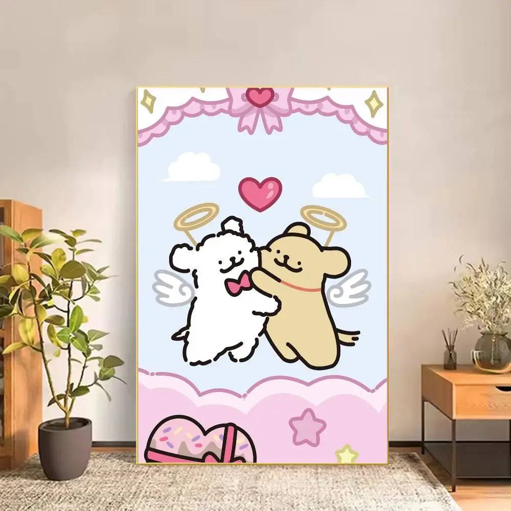Cartoon Line M-Maltese Dogs Poster Versatile HD Waterproof Wall Art Self-Adhesive Decor for Any Space Ideal Gift