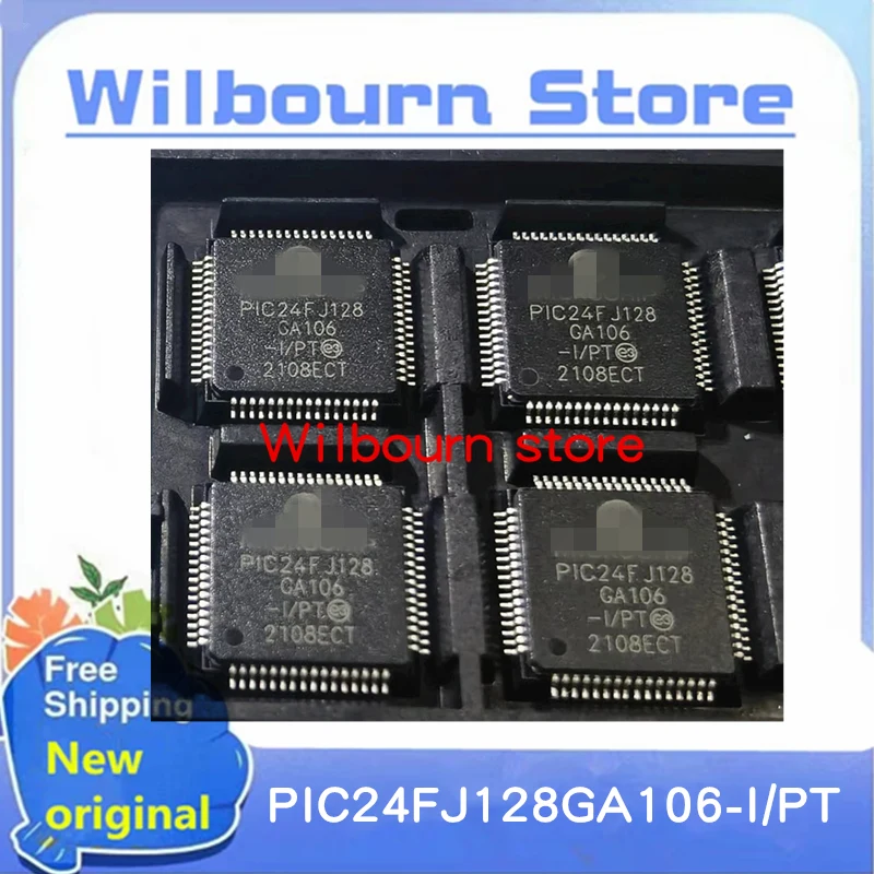 5PCS~20PCS/LOT 100% new PIC24FJ128GA106-I/PT PIC24FJ128 GA106 -I/PT QFP64  Goods in stock