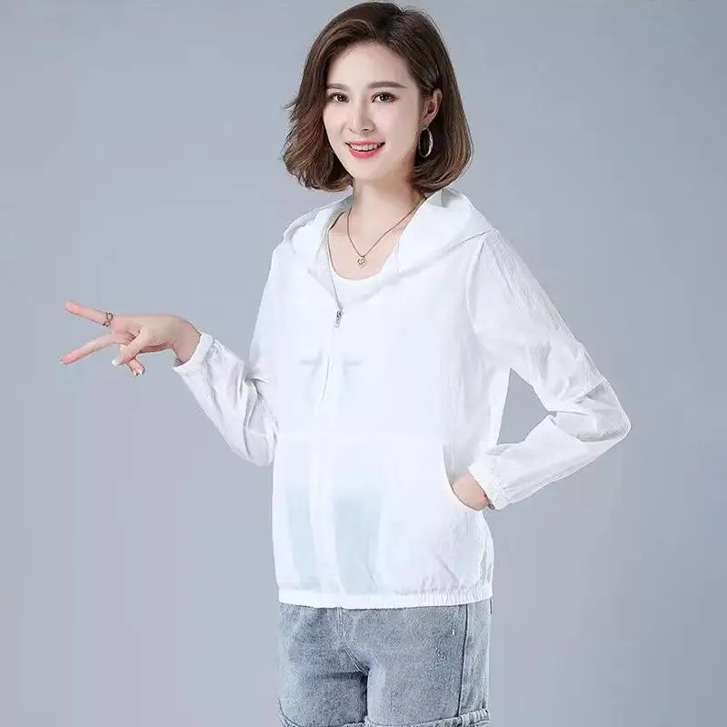 {MAX-66} Summer Sun Protection Outdoor Breathable Long-Sleeved Thin Jacket With Hood