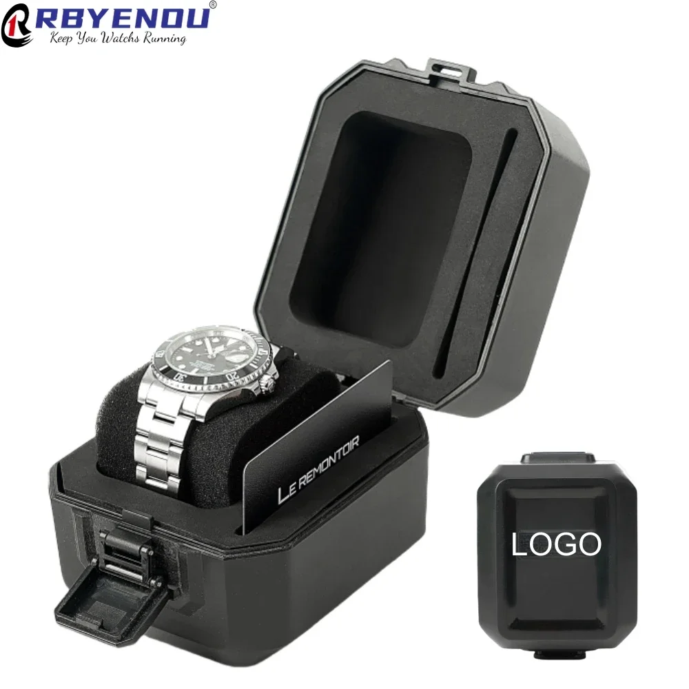 

ABS Turnover Watch Case Box Personalized Customization of Brand Logo Convenient Snap Watch Storage Travel Busines Transportation