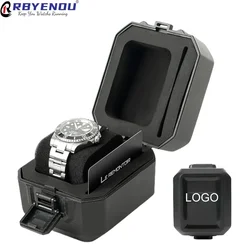 ABS Turnover Watch Case Box Personalized Customization of Brand Logo Convenient Snap Watch Storage Travel Busines Transportation