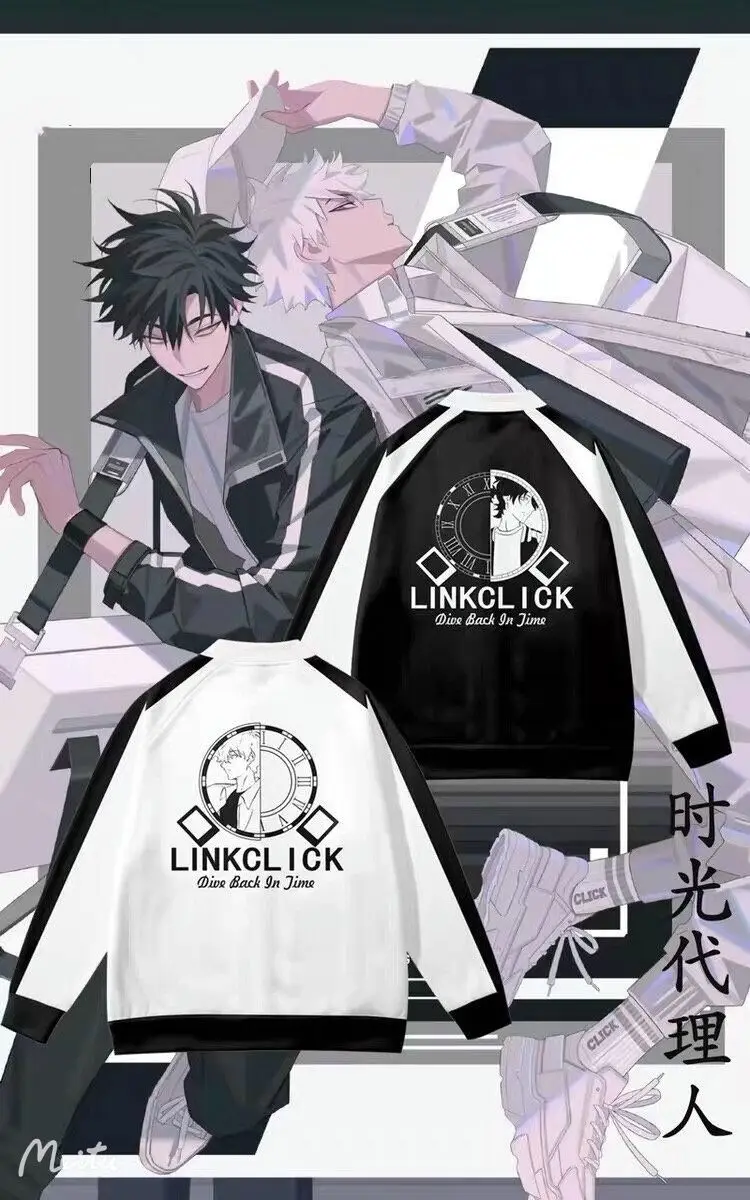 Anime Link Click 3D Printing Men/Women Autumn/Winter Baseball Jacket Coat Long Sleeves Anime Streetwear Plus Size Clothing