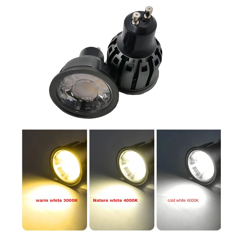 Bombilla LED regulable GU10/GU5.3/E27/E14/MR16 COB 3W 5W 85-265V DC12V, foco de luz Led de aluminio