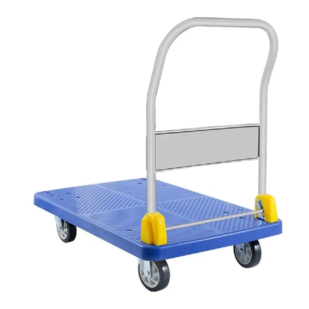 Platform Truck Capacity and 360 Degree Swivel Wheels,Push Hand Cart for Loading and Storage, Blue