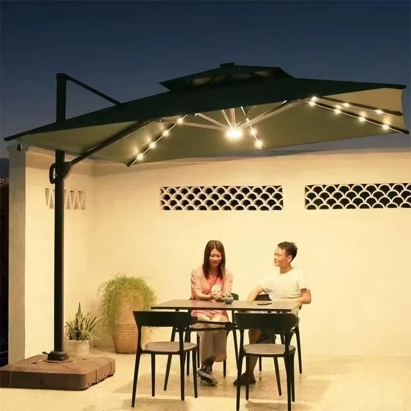 Heavy Duty Roman Umbrella 360 Degree Rotation Tilt Adjustable Outdoor Patio Garden Beach Pool Cantilever Parasol