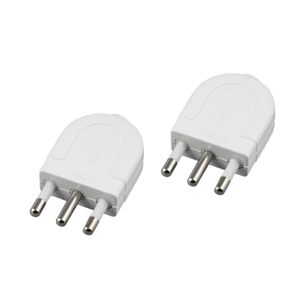 16A 250V Three Prong Assembly Power Socket for Household Use White Copper Contacts 61x32x15mm Easy DIY Install