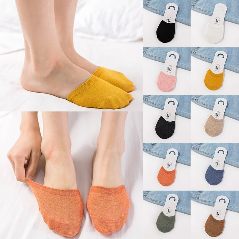 Cotton Half Palm Socks Ladies Invisible Summer Thin High Heel Front Foot Socks Women Non Slip Shoes Liners Comfortable Hosiery