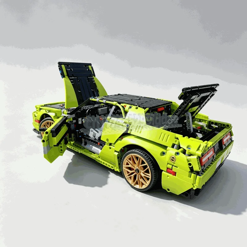 3194PCS Dodge Challenger PF Motorized Sports Car Model MOC Custom Building Blocks DIY Assembly Brick Toy Puzzle Gift Collection