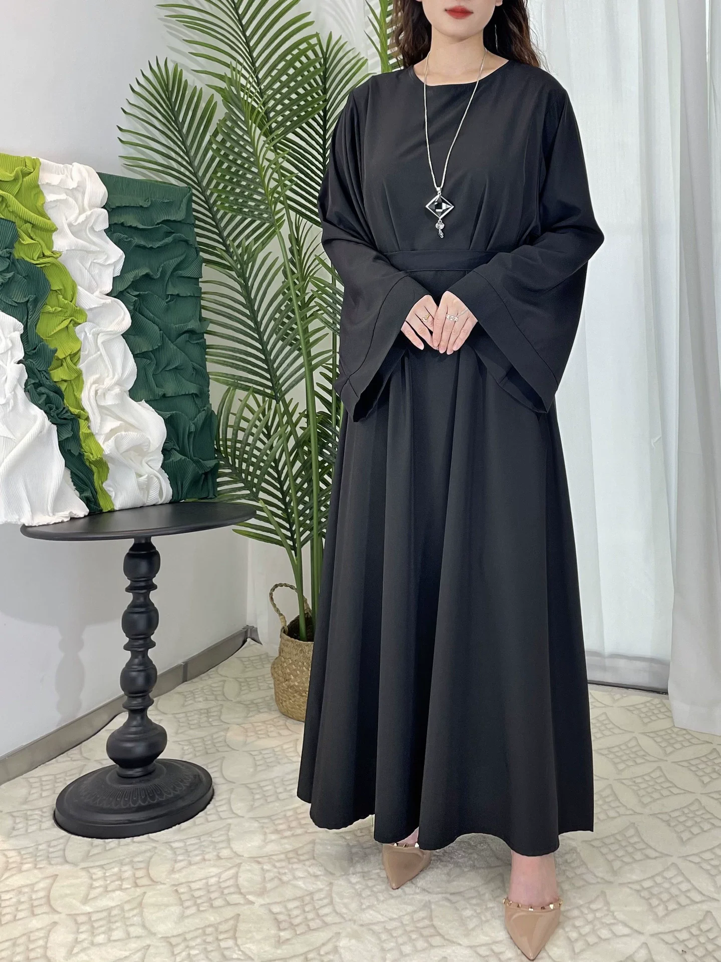 Plain Closed Abaya Muslim Dress Abayas for Women Dubai Luxury Turkish Dresses Islamic Clothing Kaftan Robe Musulman Ramadan Eid