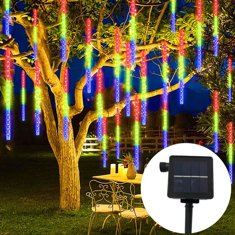 

Outdoor Solar 8 Tubes Meteor Rain Lights LED Waterproof Garden Decoration Fairy String Light Street Garlands Christmas Wedding