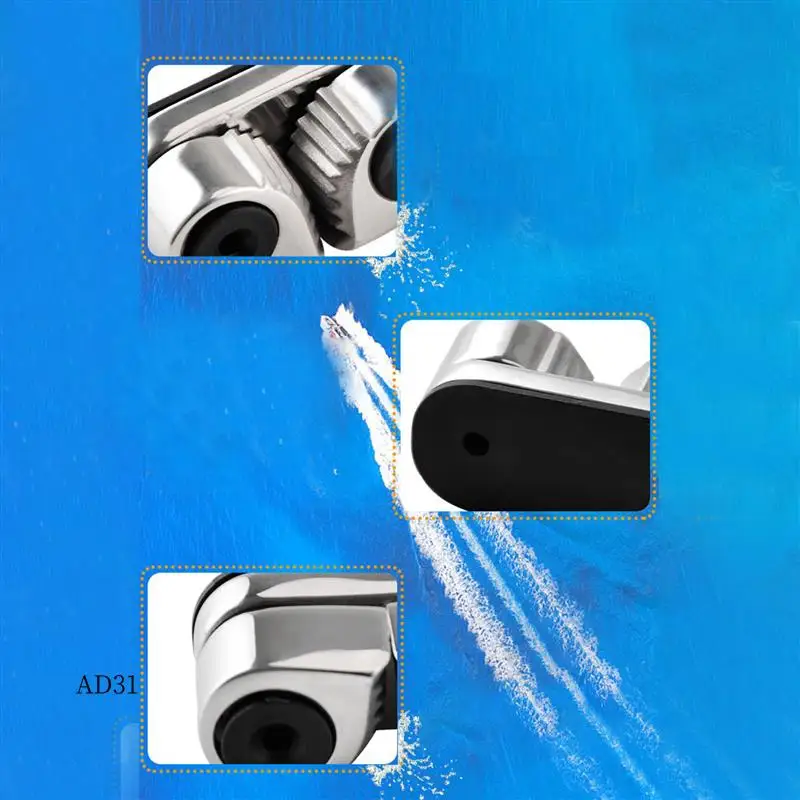 

New-316 Stainless Steel 2 Row Ball Bearing Cam Cleat Leading Ring Equipment Boat Rope Wire Fairlead Easy To Use