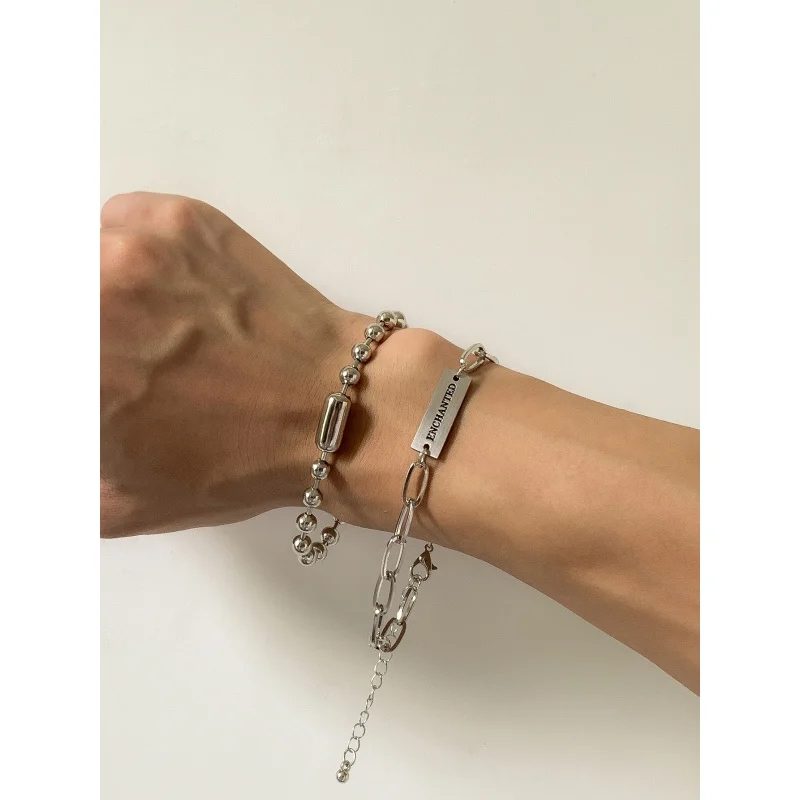 Men’s Trendy 2026 New Hop Bracelet Set Korean Ins Style Design Niche Sense Hand Jewelry