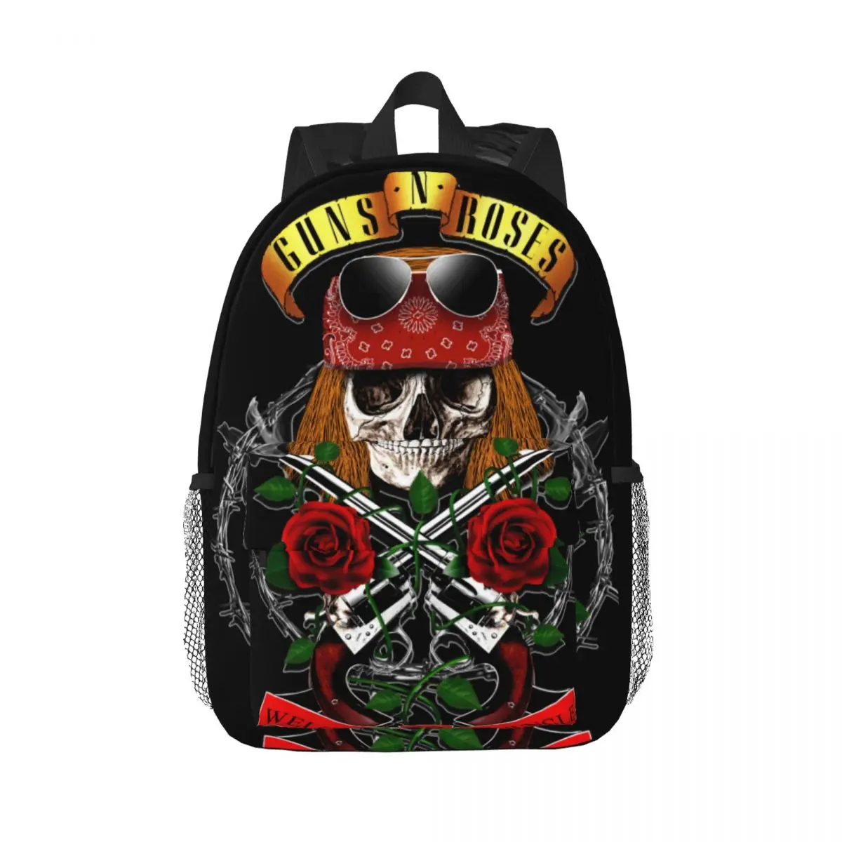 

Школьный рюкзак Axl Rose с черепом, школьные дорожные сумки на молнии для ноутбука, сумки для студентов