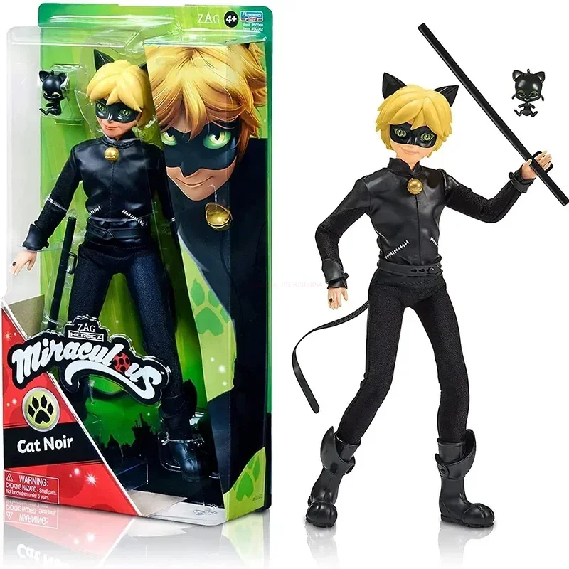 27cm Miraculous Anime Figure Ladybug Marinette Rena Rouge Cat Noir Action Figure Pvc Statue Fashion Model Collection Toy Gift