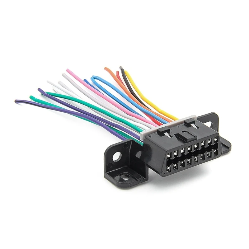 OBDII J1962F OBD2 16 Pin Female Connector Dashboard Port Open Tinned Wire Pigtail Full Cable Harness 3.9''