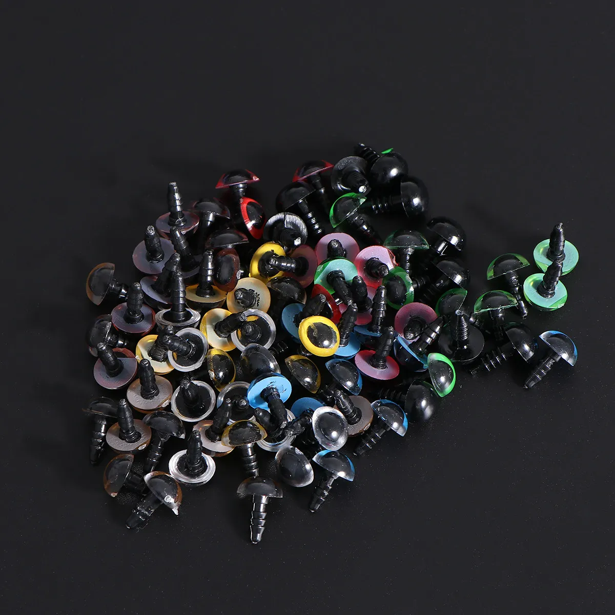 80Pcs DIY Art Eyes Plastic Safety Eyes 8 Colors Each 10 Mixed Sizes Perfect for Crochet Knitting Stuffed Animals Craft Projects