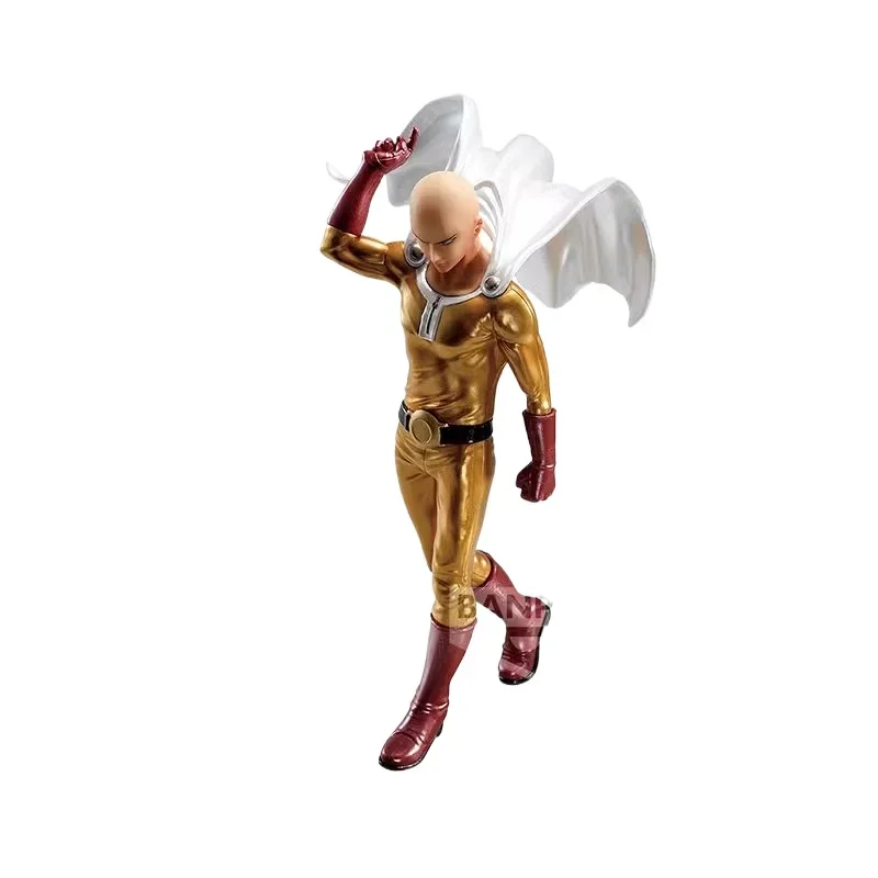 Bandai-Anime Action Figure Toys para Crianças, DXF Premium Original FIGURE-SAITAMA, Cor de Metal, One Punch-Man, Saitama, Presentes