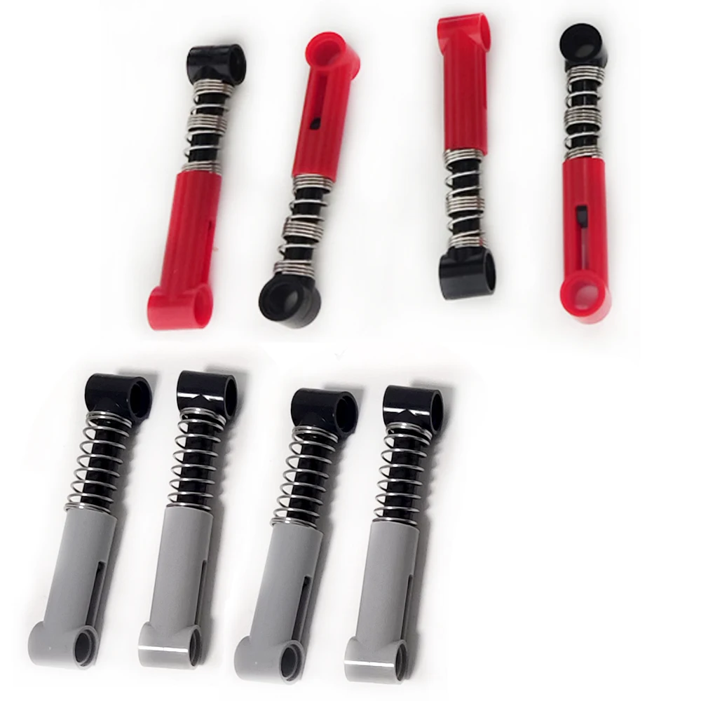 16PCS Weiche/Hard Frühling Schock Arm MOC Bausteine Technologie Teile Absorber Suspension 76537 76138 DIY Spielzeug Ziegel zubehör