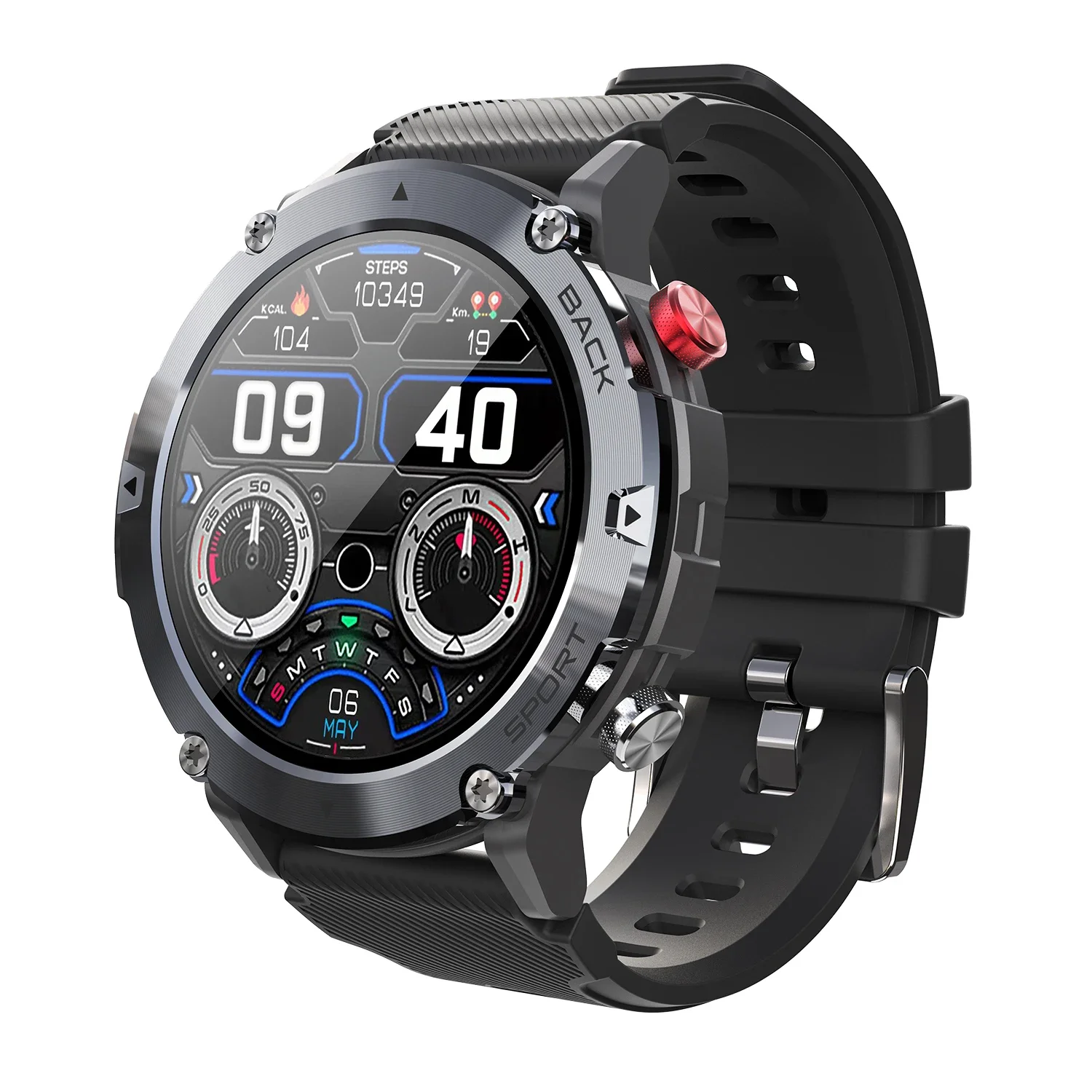 Men's Outdoor Military Grade Sports Smart Watch - 1.32 Inch, Bluetooth Call, 300mAh Long-Lasting Battery, Three-Proof