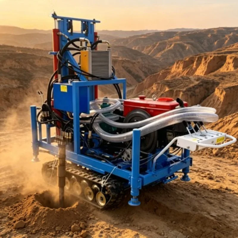 

Durable (modifier) Water Well Drilling Rig Hydraulic Crawler Machine 100m Drilling Depth